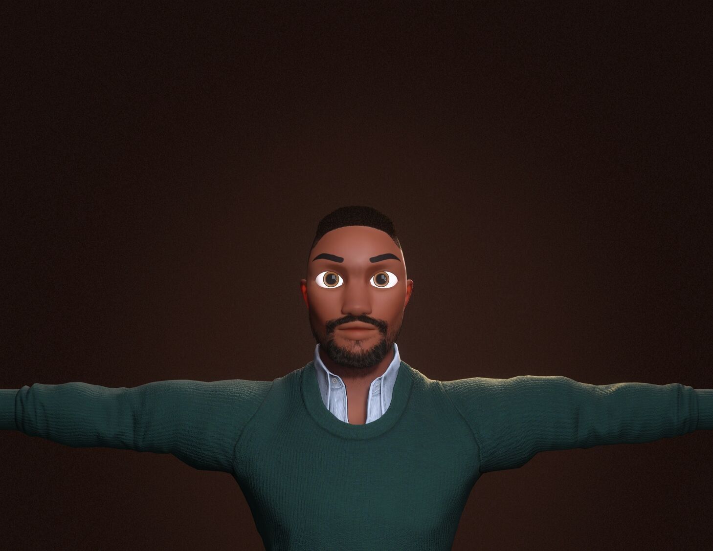 Robert  Rigged Stylized Cartoon 3D Male Character 3D model_1