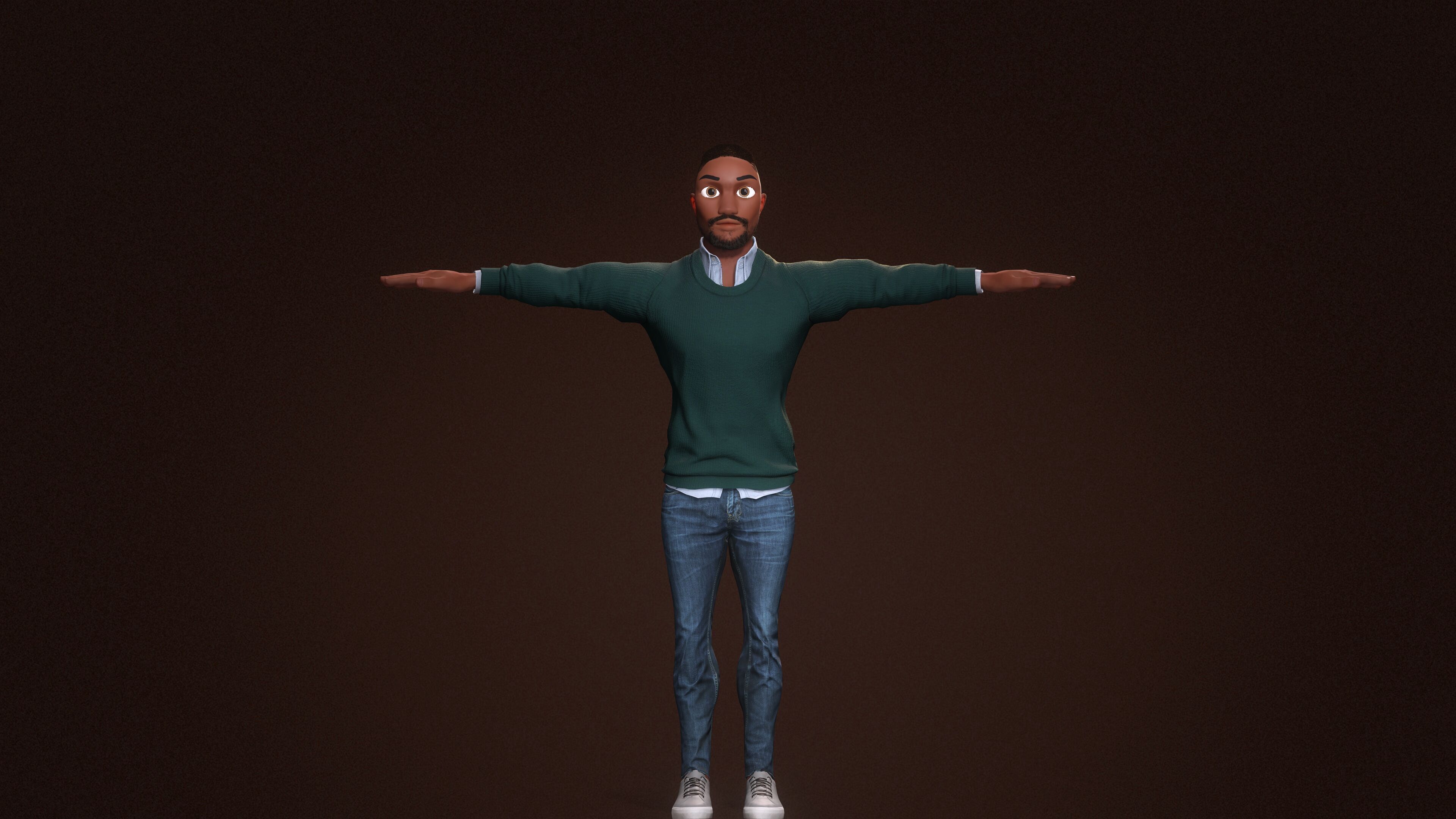 Robert  Rigged Stylized Cartoon 3D Male Character 3D model_9