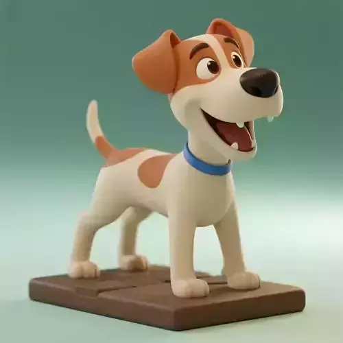 1077  Colorful Laughing   Galgo Dog on Base  pug