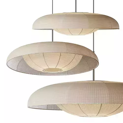 Boho Art Fabric Pendant Light Lampshade 3D model