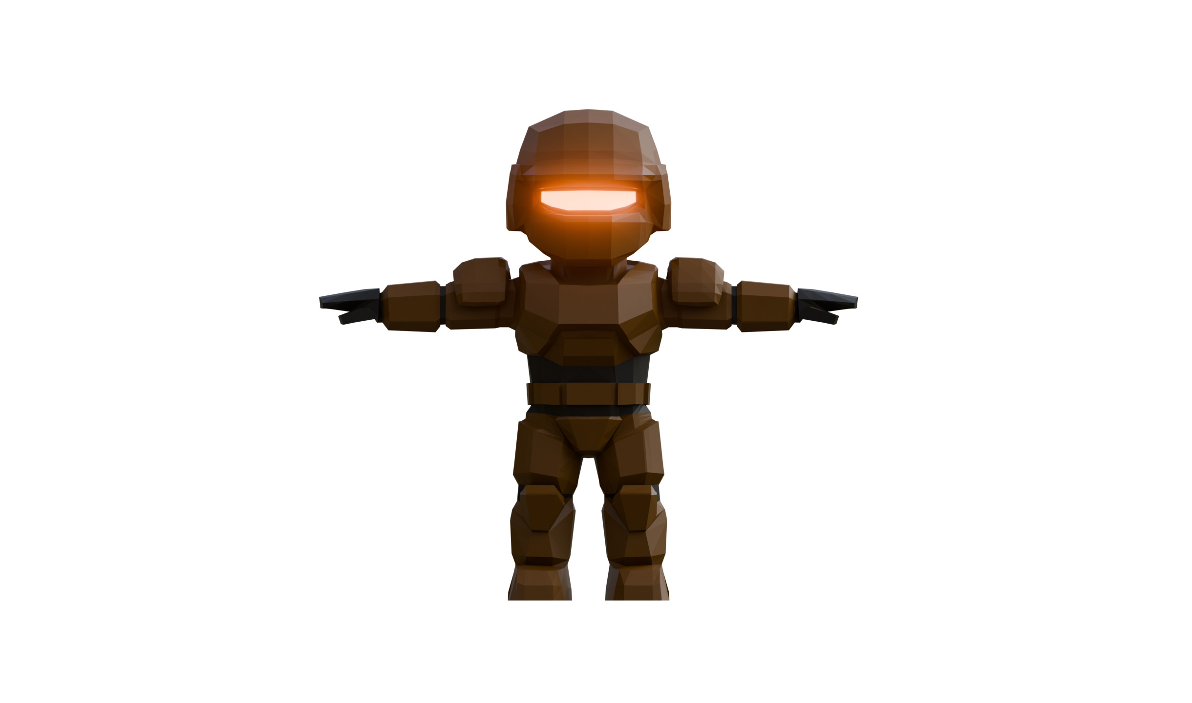 Low poly sci fi Soldier Low-poly 3D model_1