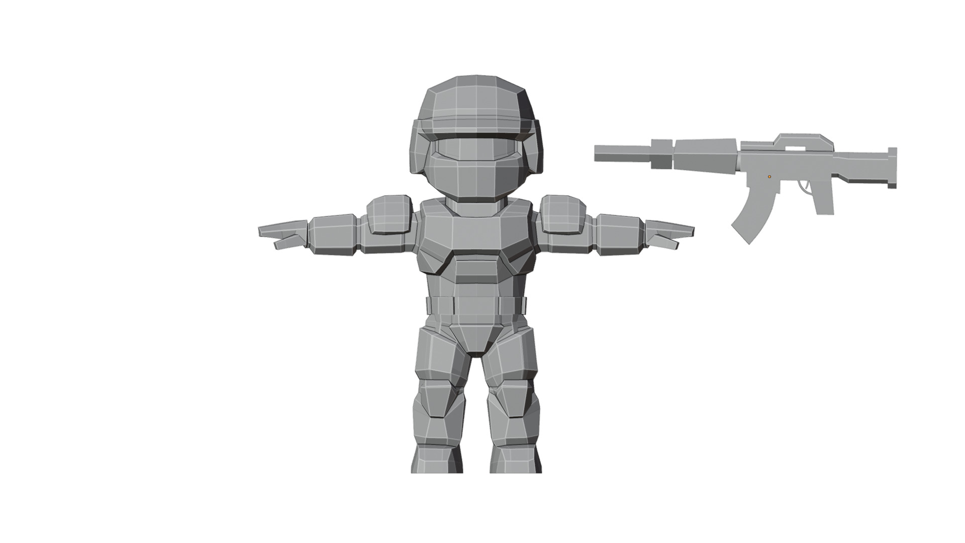 Low poly sci fi Soldier Low-poly 3D model_5