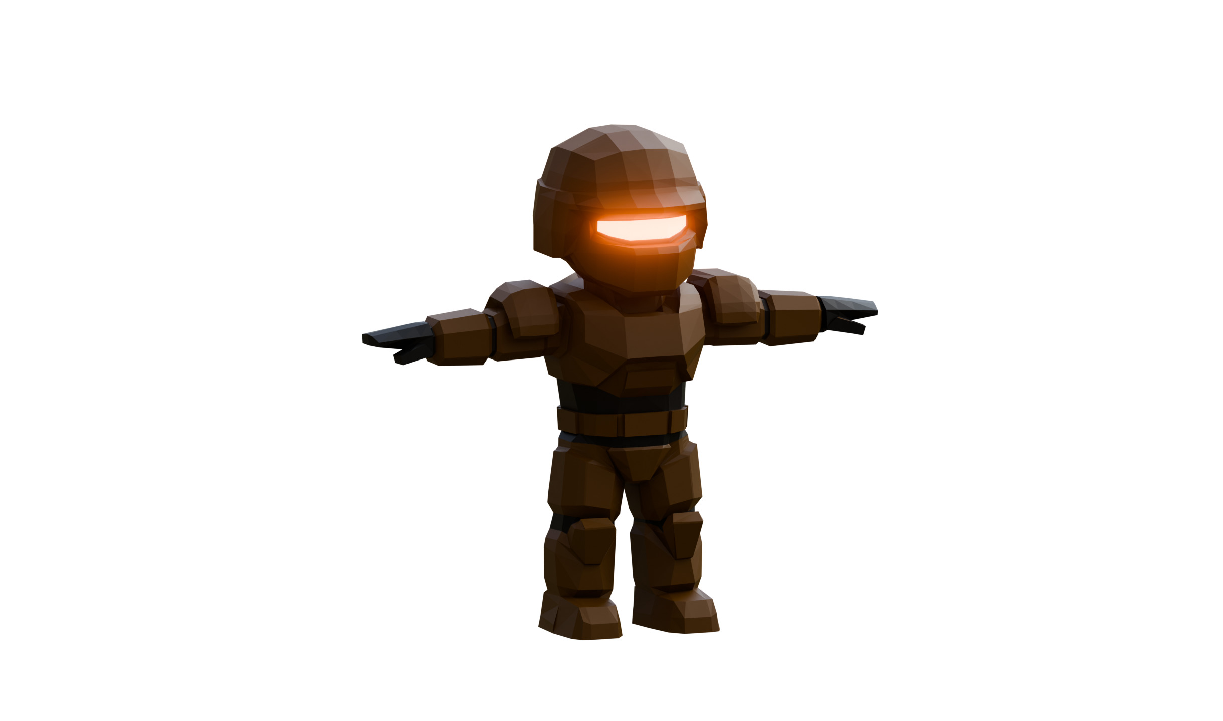 Low poly sci fi Soldier Low-poly 3D model_3