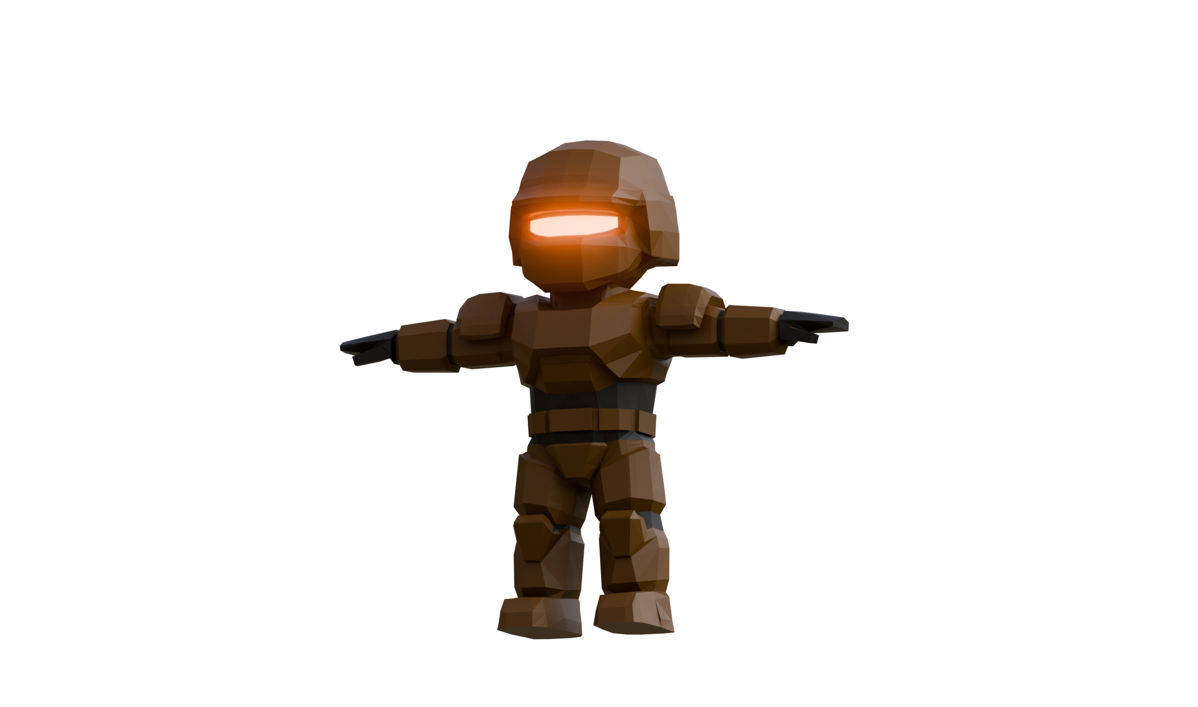Low poly sci fi Soldier Low-poly 3D model_2