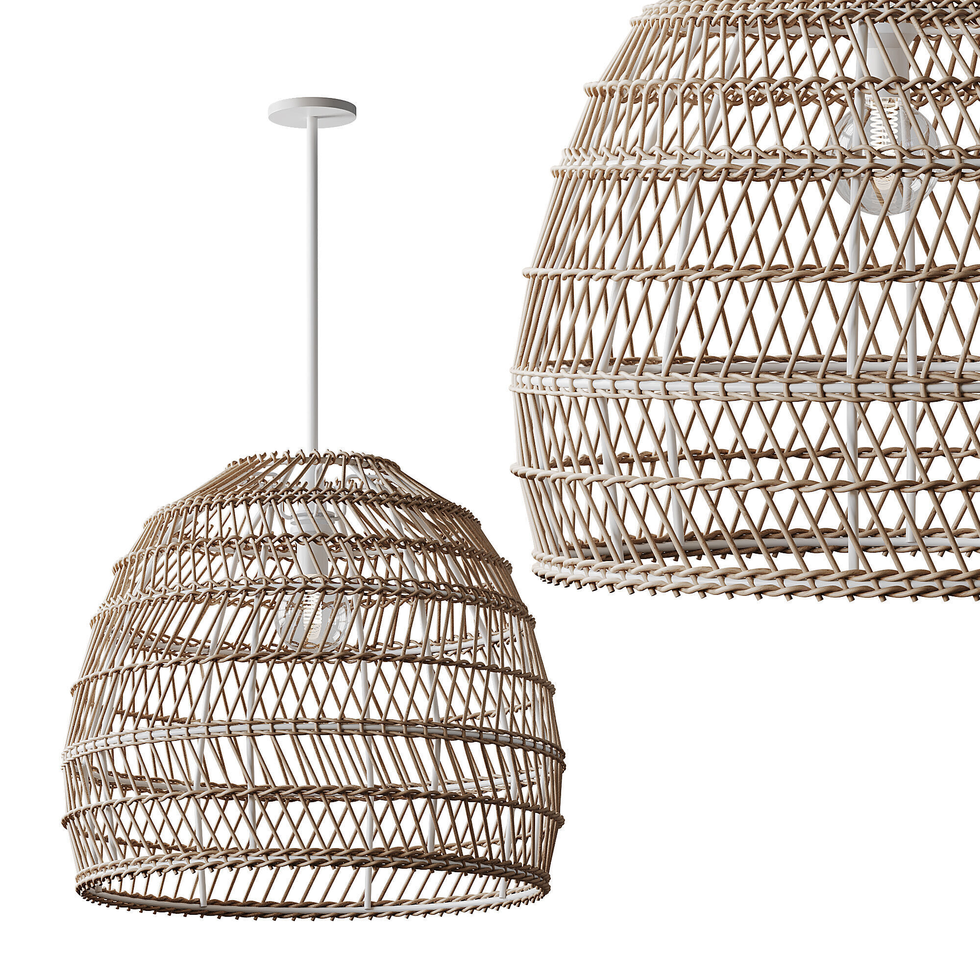Boho Design Natural Lamp 3D model_8