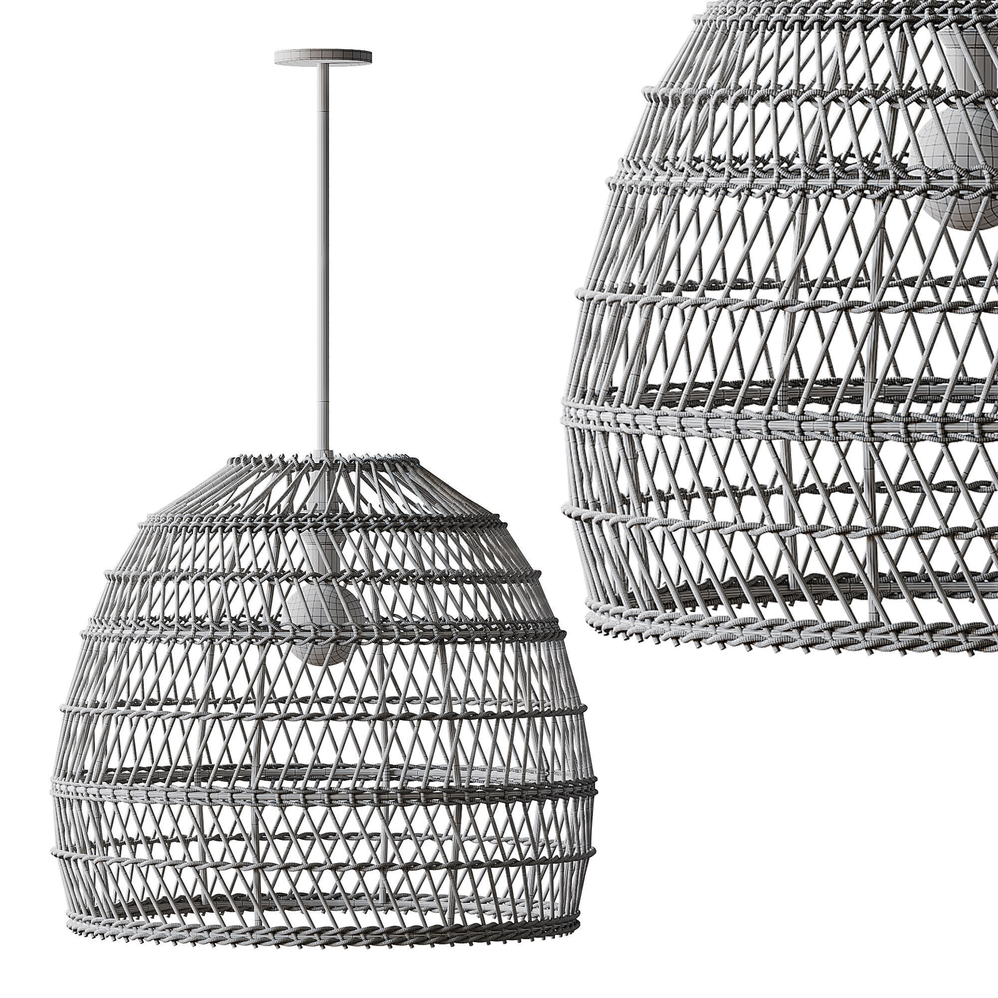 Boho Design Natural Lamp 3D model_13