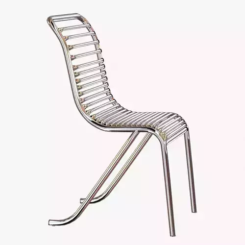 Michel Dufet Metal dining Chair 3D model