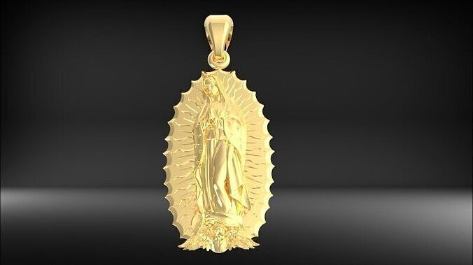 Our Lady of Guadalupe Necklace Pendant Charm Jewelry  3D print model