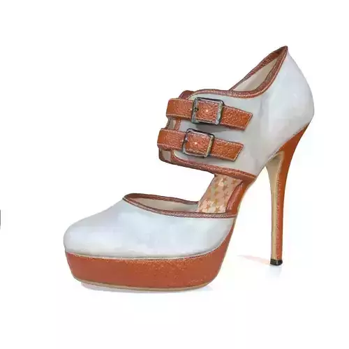 Brown and Beige Game Ready Shoe Asset