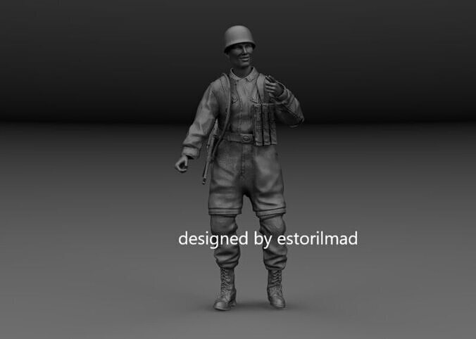 WW2 GERMAN PARATROOPER FALLSCHIRMJAGER v3 3D print model