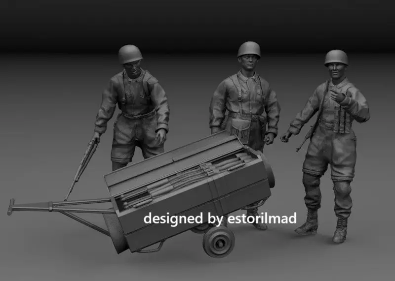 WW2 GERMAN PARATROOPERS FALLSCHIRMJAGER WITH SHIPPING CONTAINER 3D print model_0
