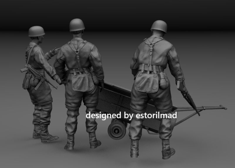 WW2 GERMAN PARATROOPERS FALLSCHIRMJAGER WITH SHIPPING CONTAINER 3D print model_3