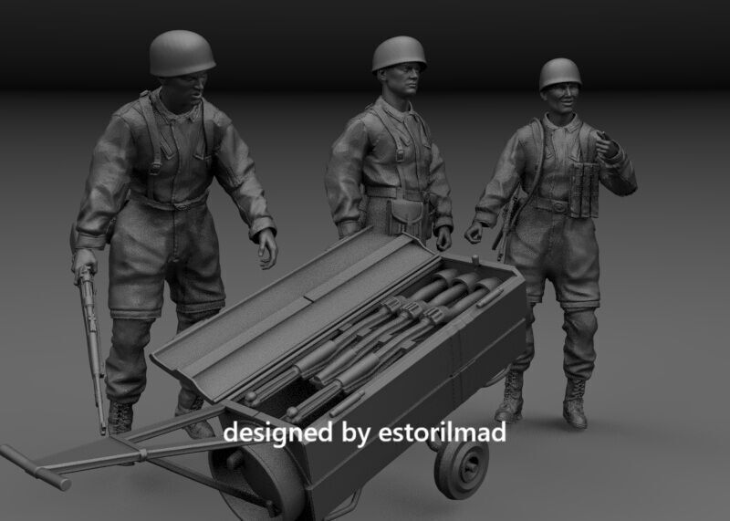 WW2 GERMAN PARATROOPERS FALLSCHIRMJAGER WITH SHIPPING CONTAINER 3D print model_2