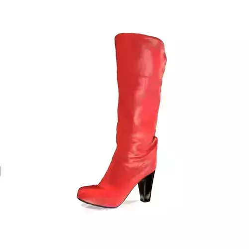 Red Boots Game Ready Shoe Asset