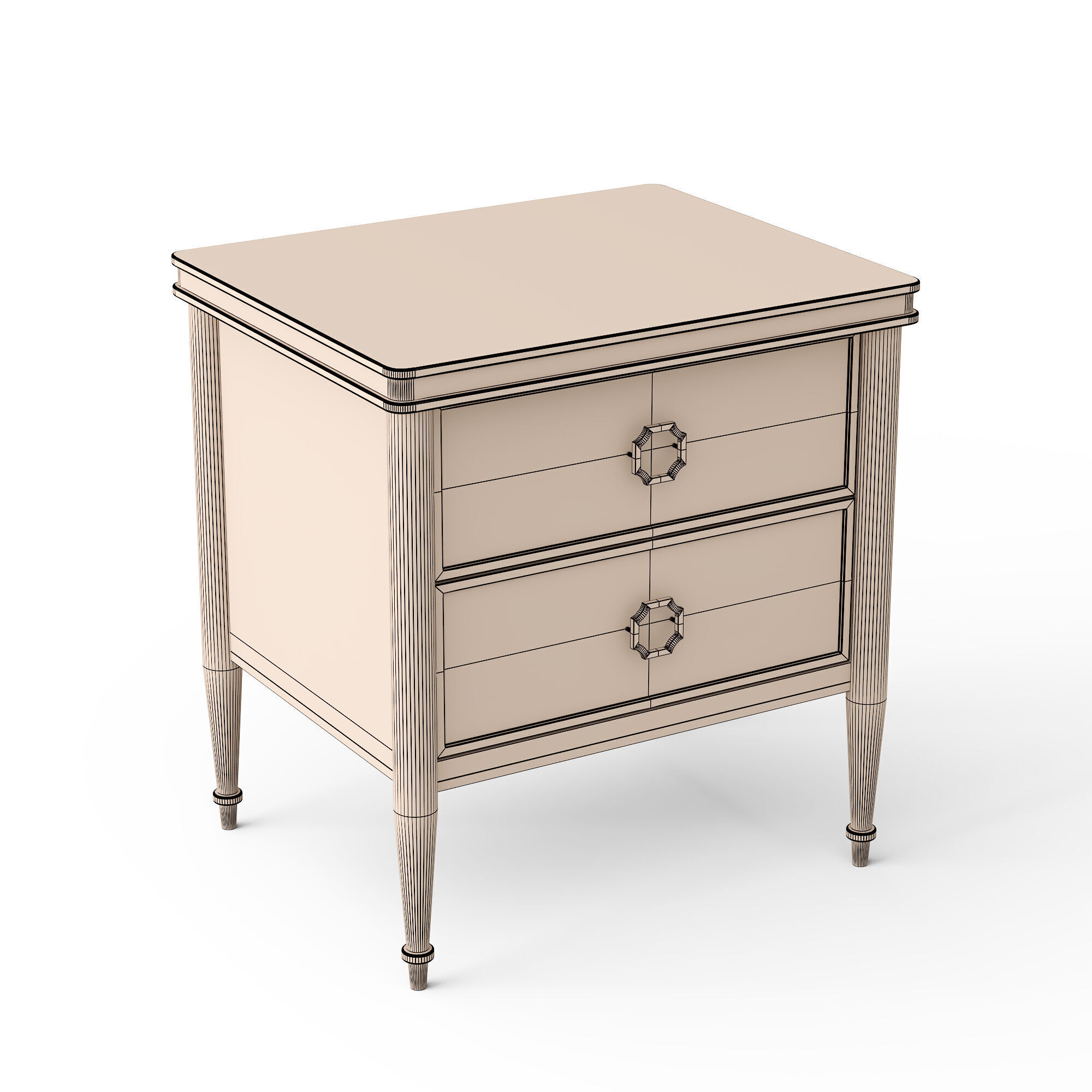 Allace Bedside Table 3D model_2