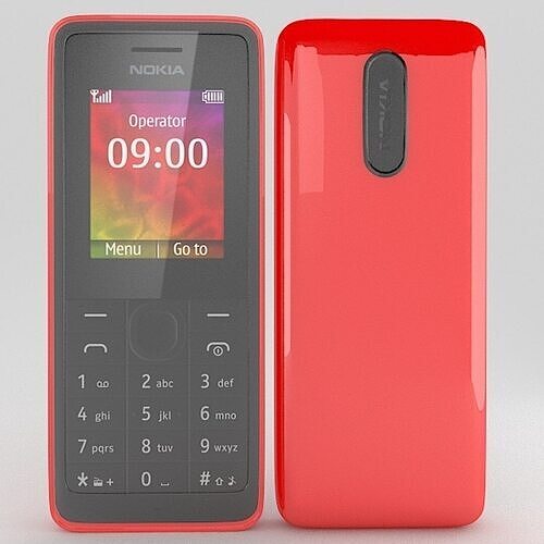 Nokia 106 Black White Red 3D model