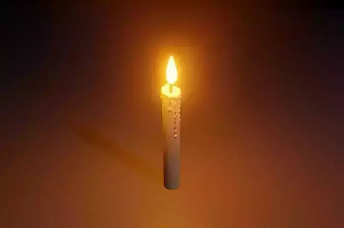 Melted Wax Candle - Vela de Cera Low-poly 3D model