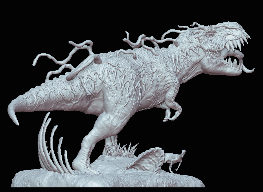 VenomSaurus Rex - Venom Spiderman Symbiote - Marvel Statue 3D print model_1