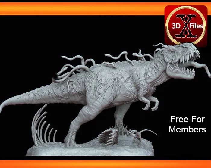 VenomSaurus Rex - Venom Spiderman Symbiote - Marvel Statue 3D print model_0