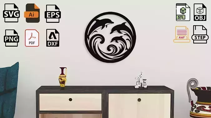 Dolphins Wall Decor Art