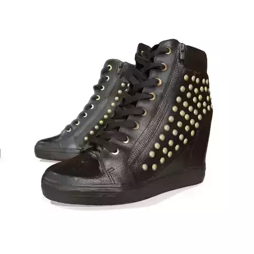 Black Wedges Game Ready Shoe Asset