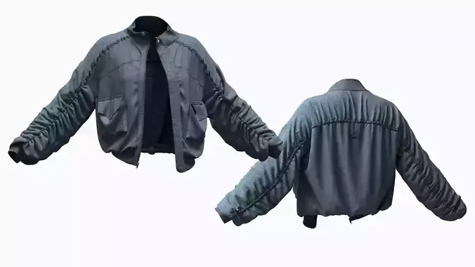 Denim Bomber Jacket 3D Model for CLO MD