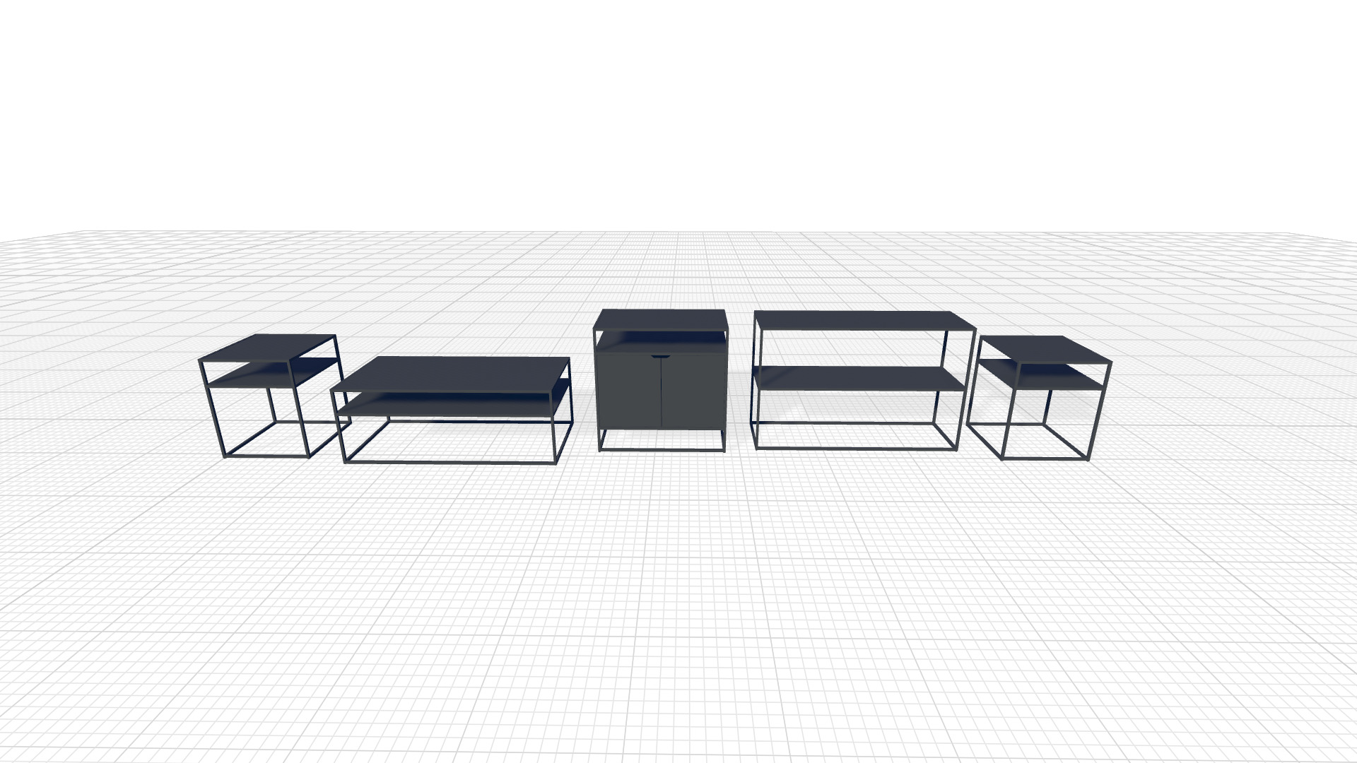 Bush Furniture Anthropology Coffee Table Console 3D model_2