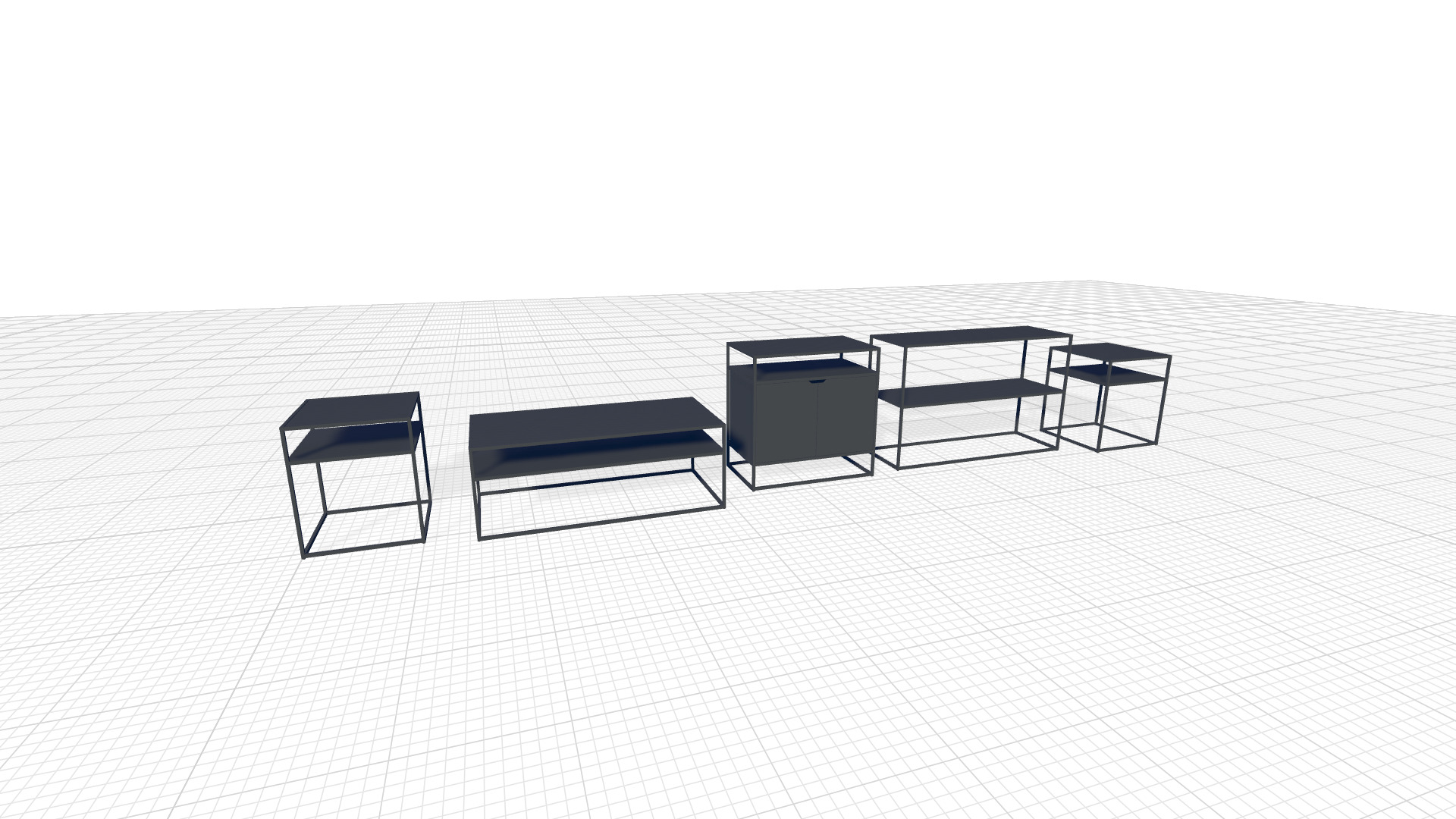 Bush Furniture Anthropology Coffee Table Console 3D model_1