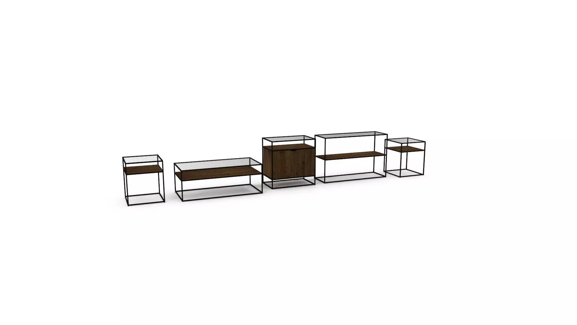 Bush Furniture Anthropology Coffee Table Console 3D model_0