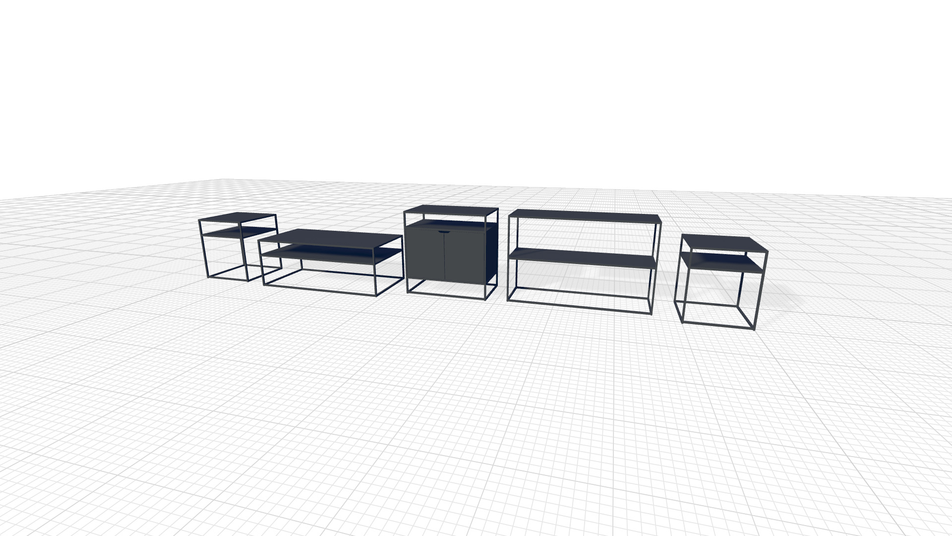 Bush Furniture Anthropology Coffee Table Console 3D model_3