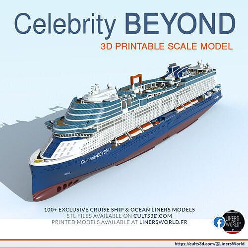 Celebrity BEYOND cruise ship print ready model 3D print model