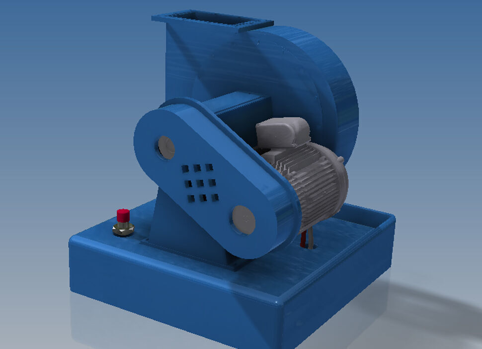 Industrial fan model kit 3D print model_5