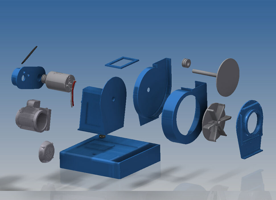 Industrial fan model kit 3D print model_8