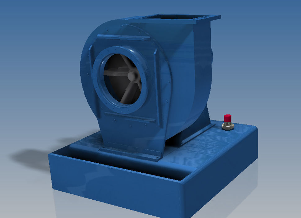 Industrial fan model kit 3D print model_4