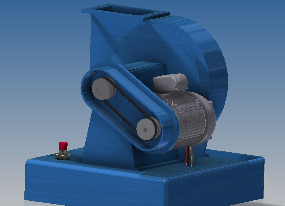 Industrial fan model kit 3D print model_6