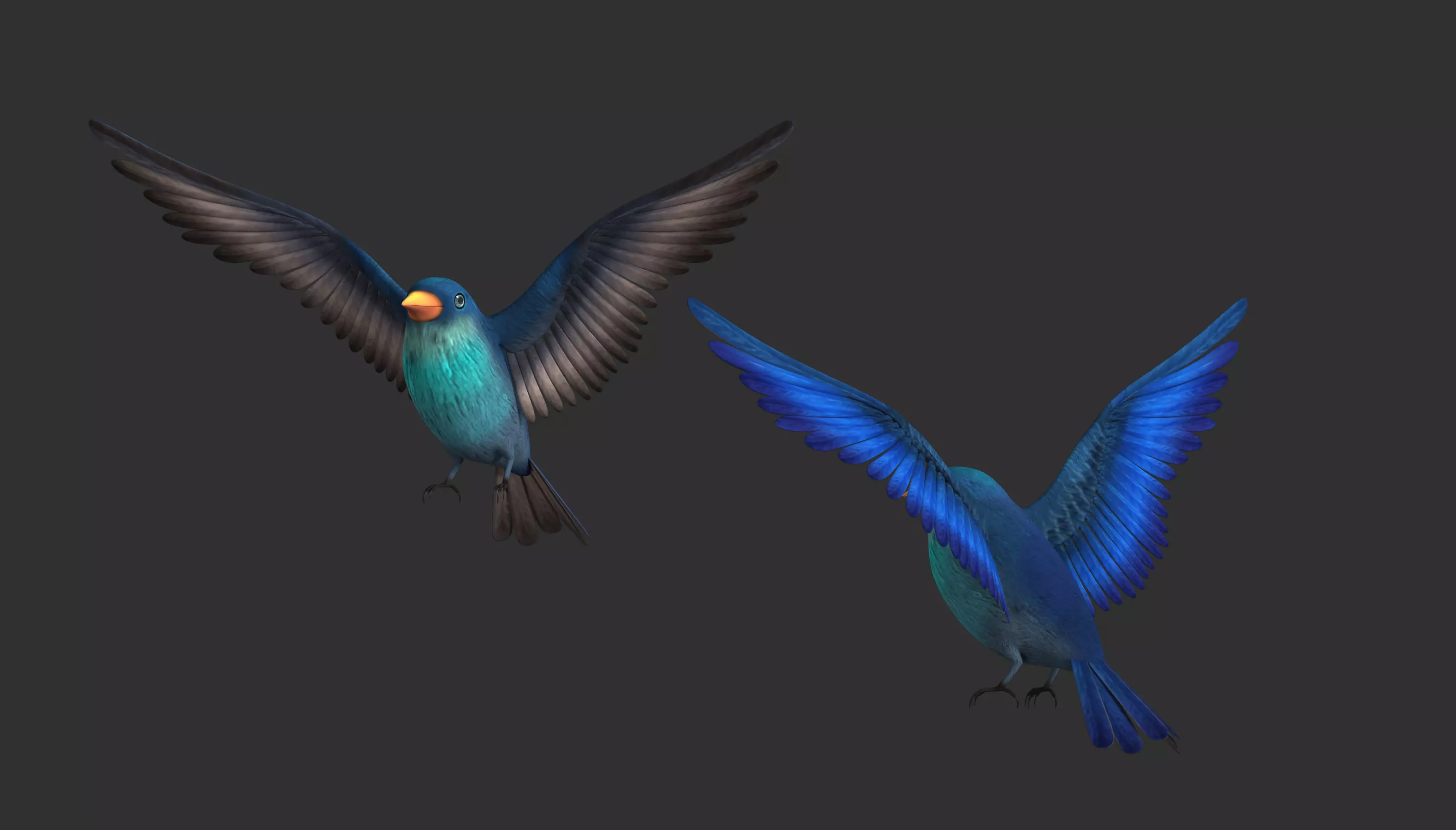 cartoon bird  3D model_0
