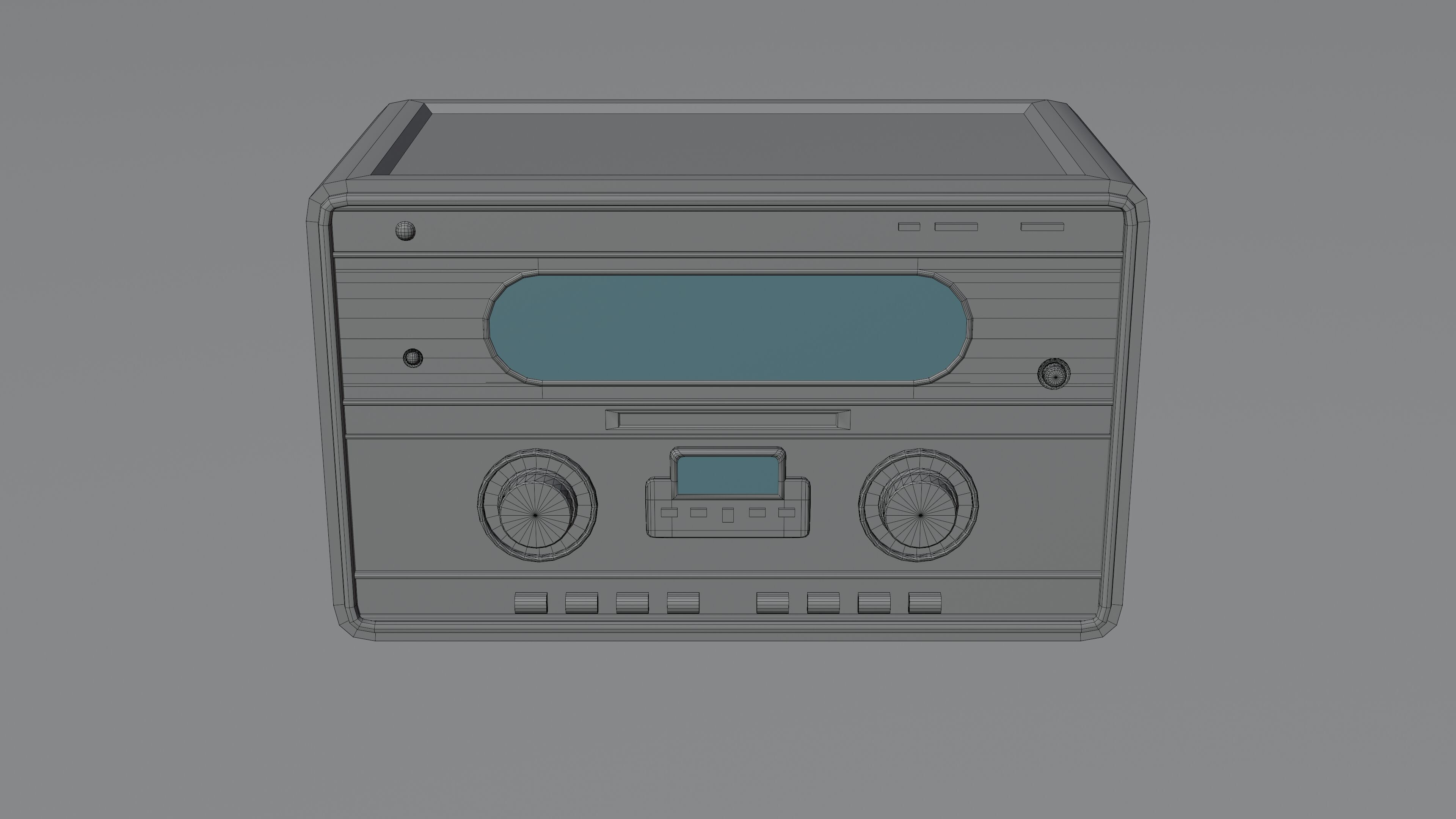 Old Radio Low-poly 3D model_5