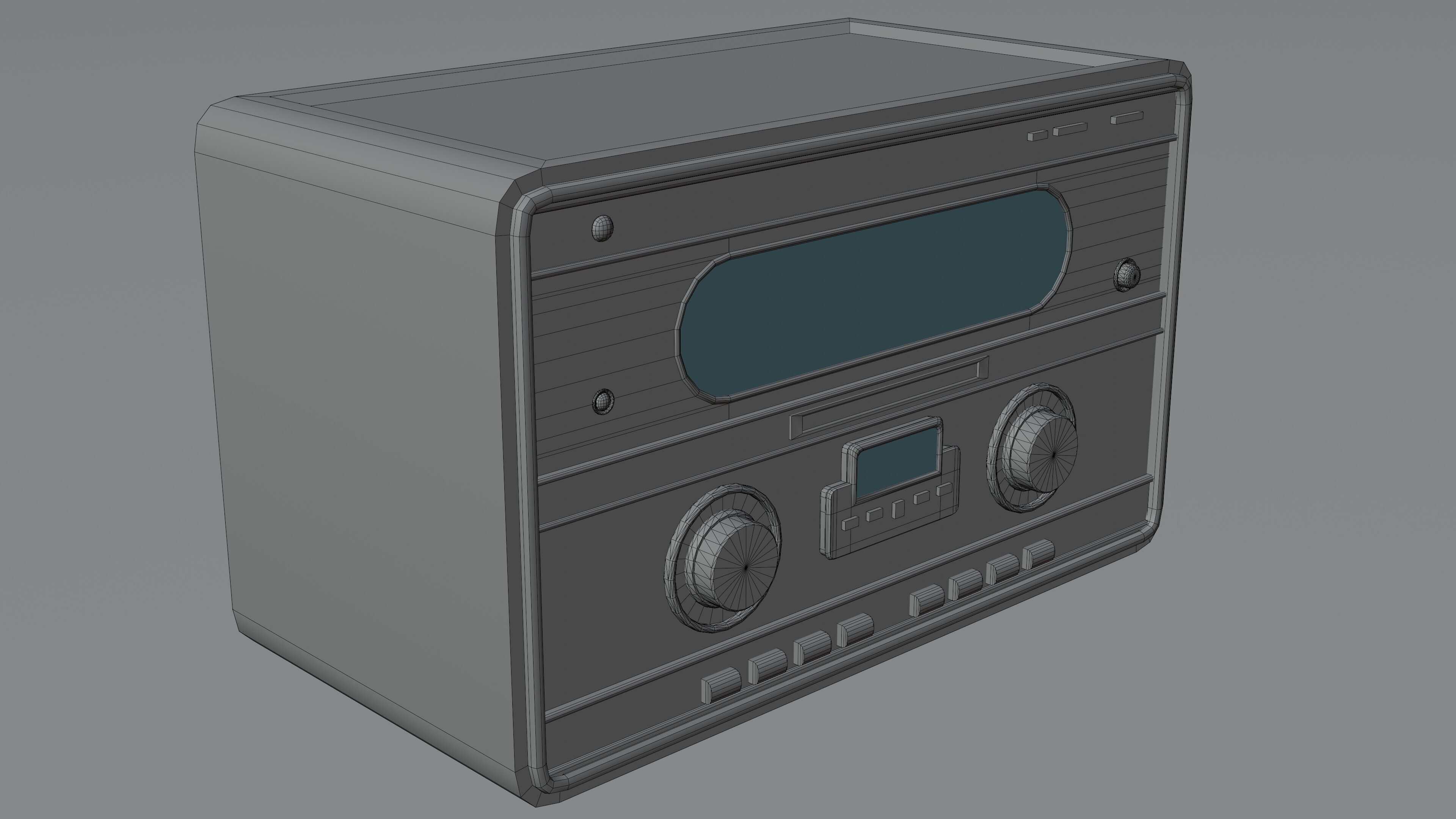 Old Radio Low-poly 3D model_6