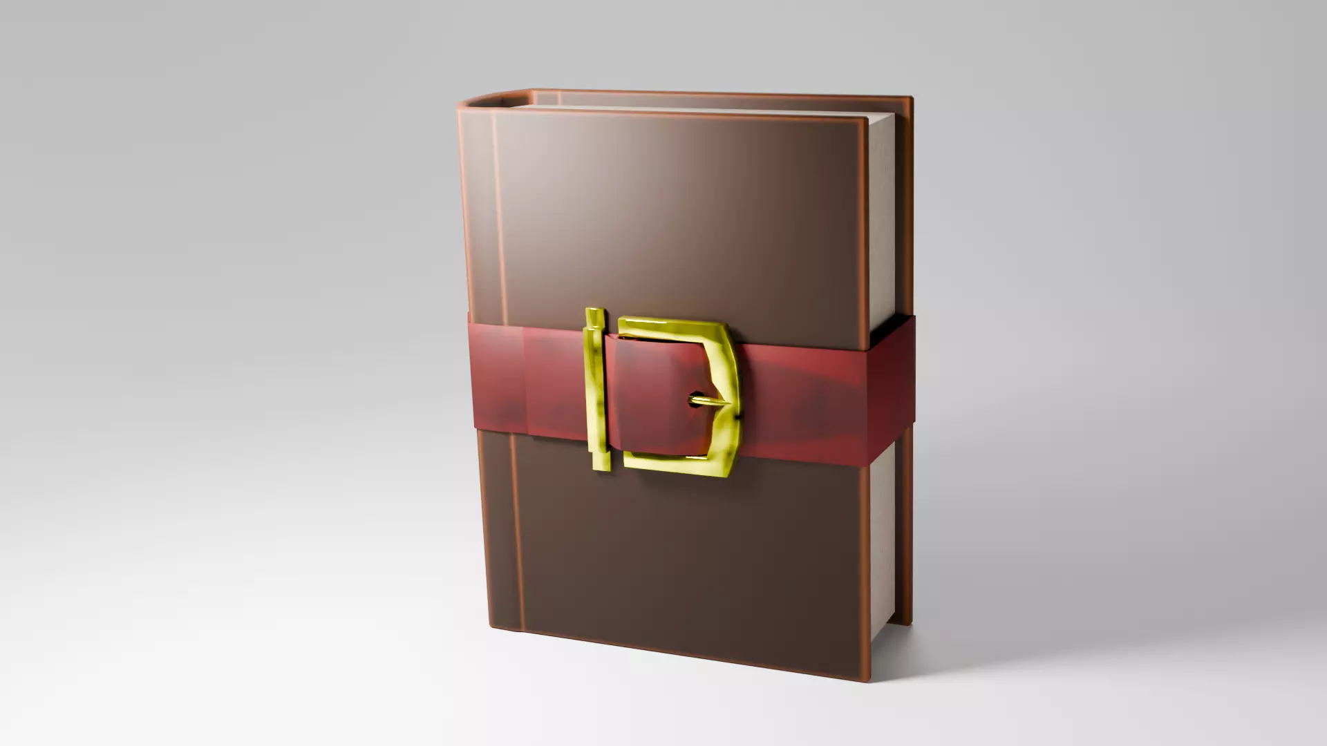 Stylized Leather Magic Book with Gold Buckle Game Ready 3D Asset Free low-poly 3D model