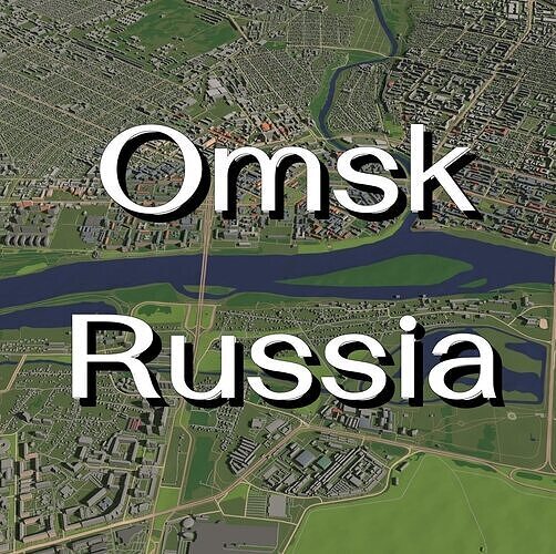 Omsk Russia - city and urban 3D model