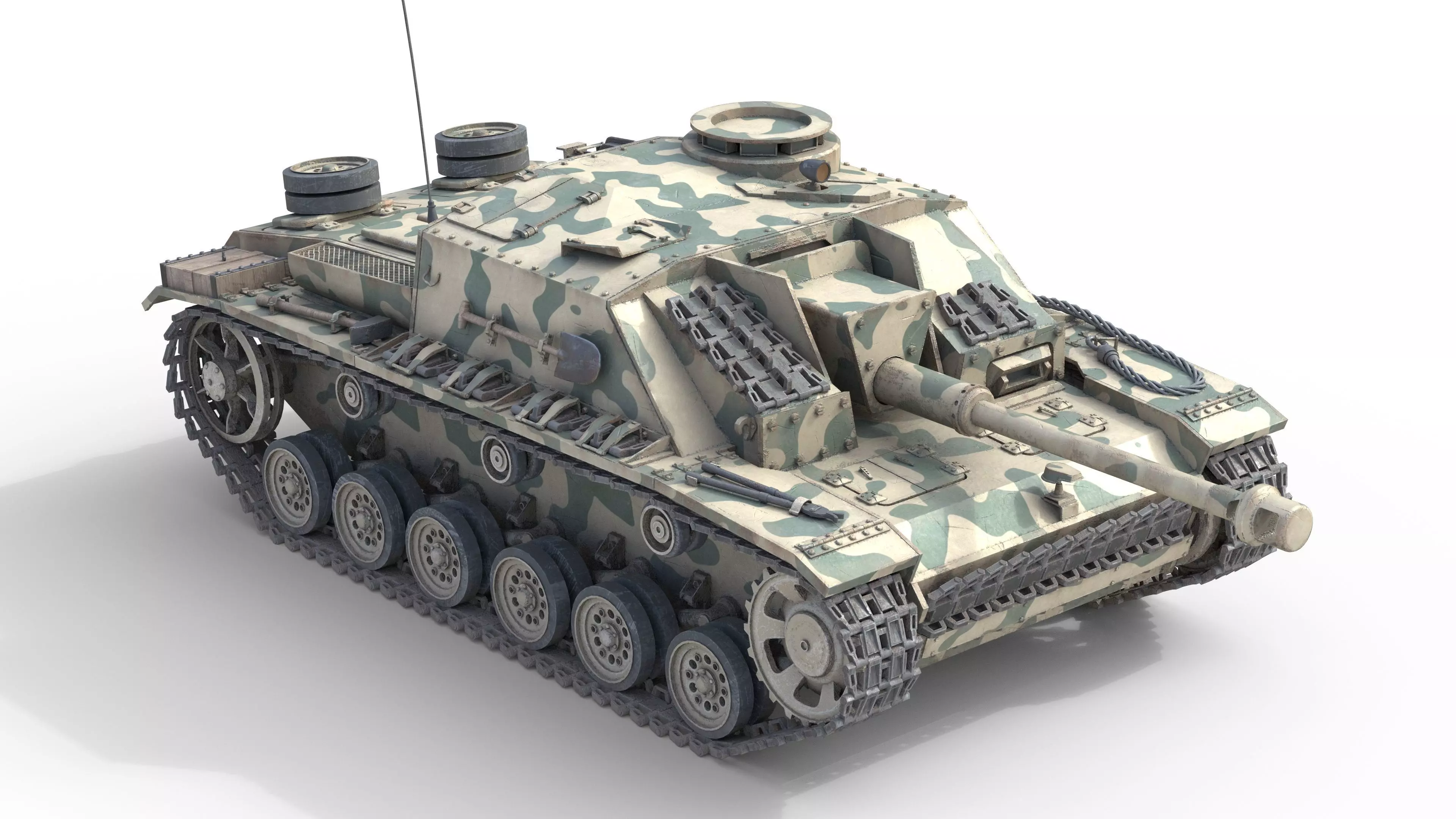 Sturmgeschutz III Assault Gun Low-poly 3D model