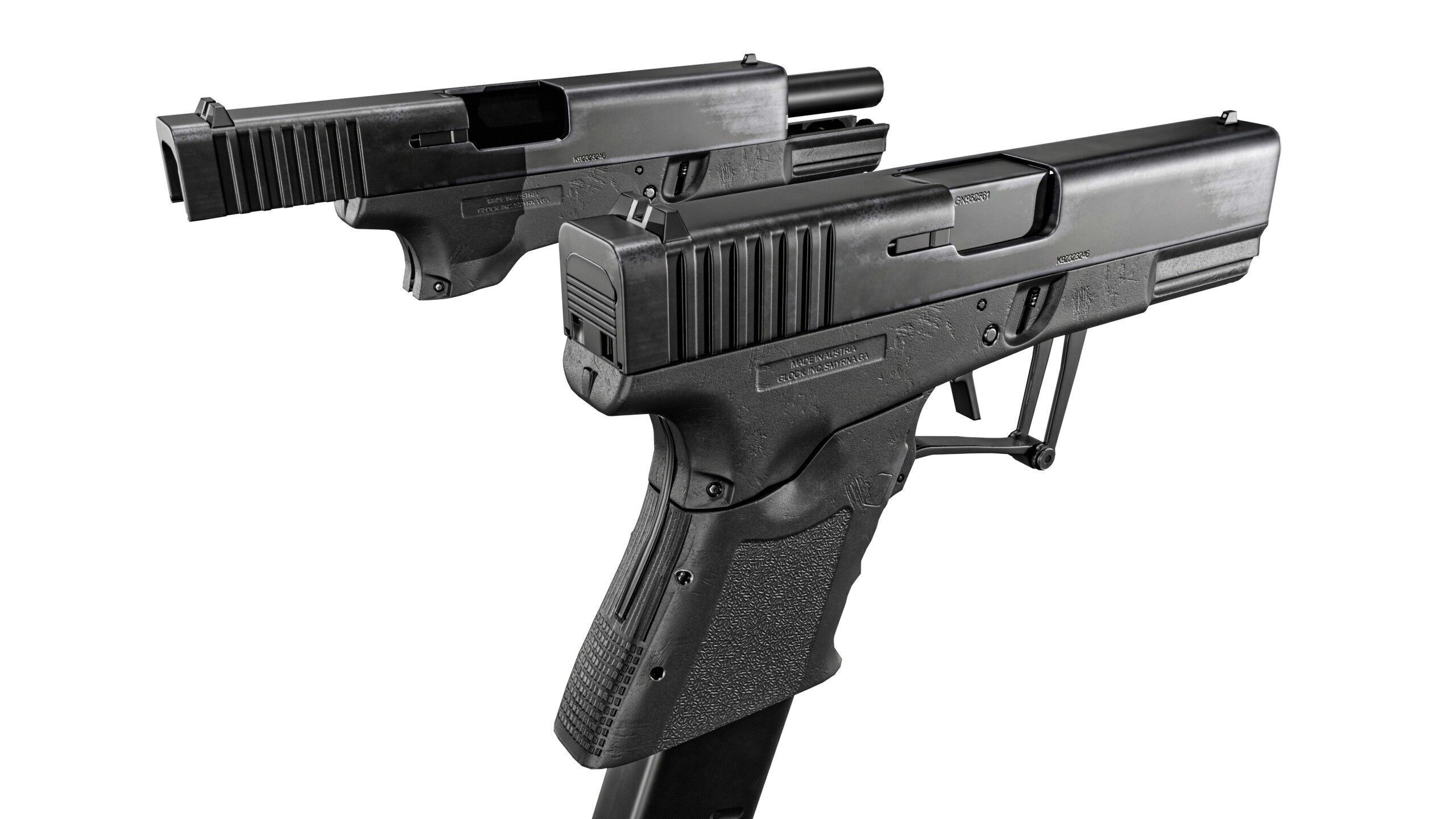 Full Conceal Folding GLOCK 19 Low-poly 3D model_5