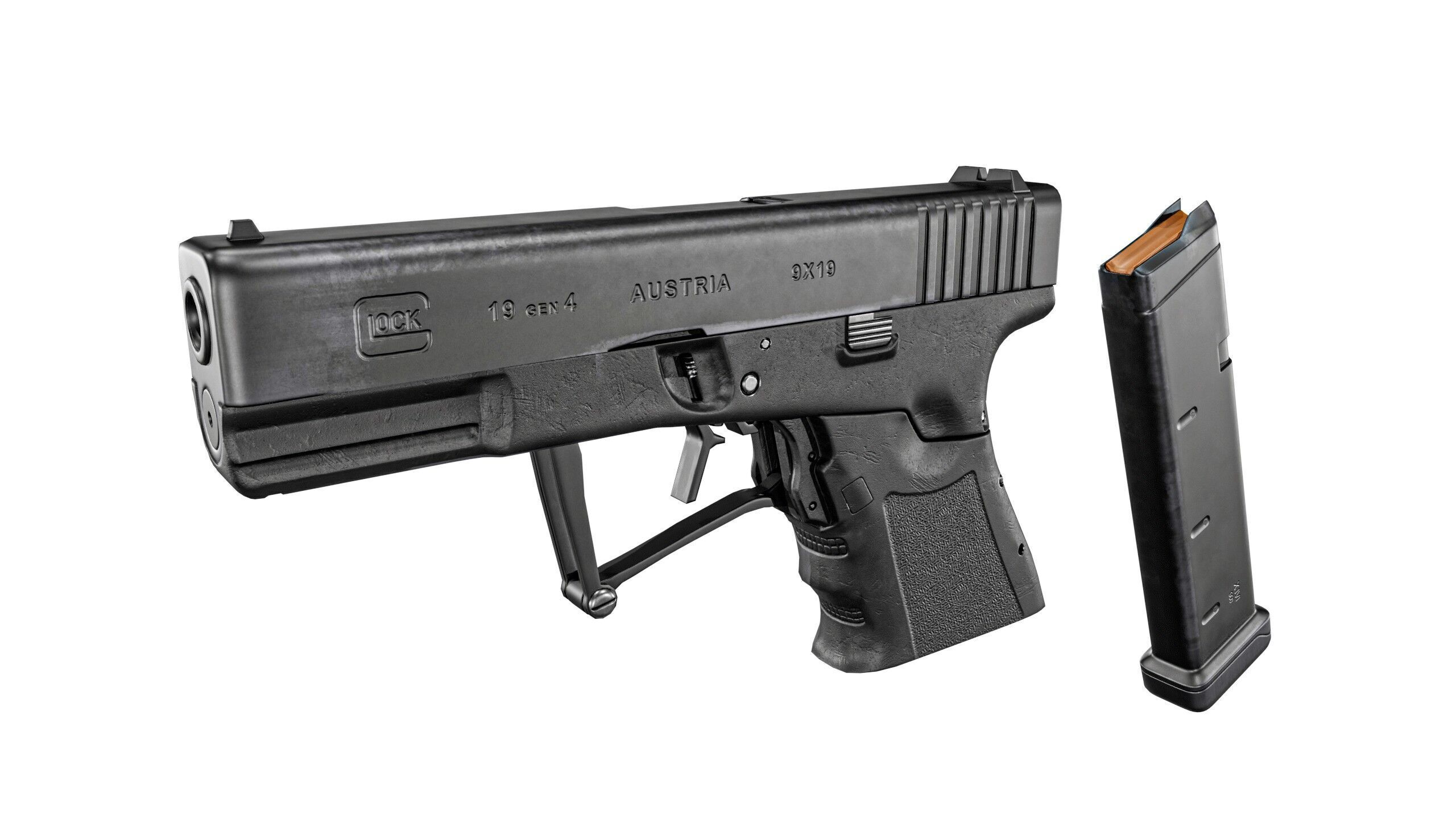 Full Conceal Folding GLOCK 19 Low-poly 3D model_10