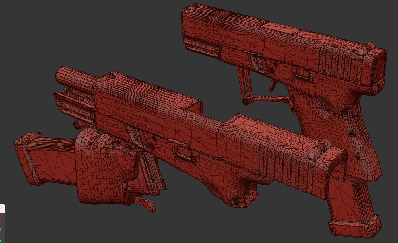 Full Conceal Folding GLOCK 19 Low-poly 3D model_37