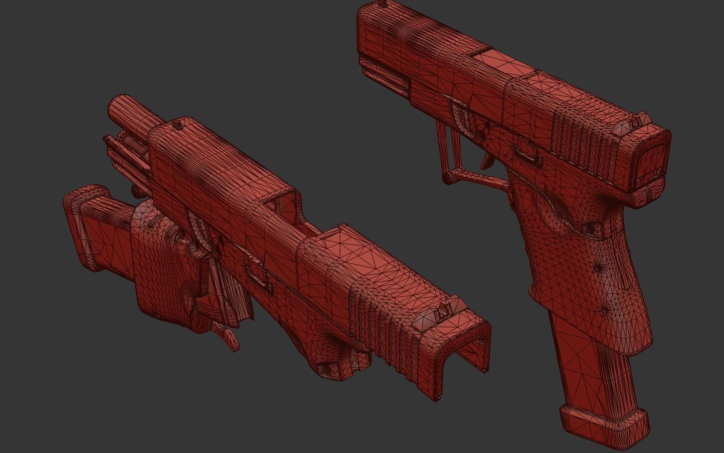 Full Conceal Folding GLOCK 19 Low-poly 3D model_40