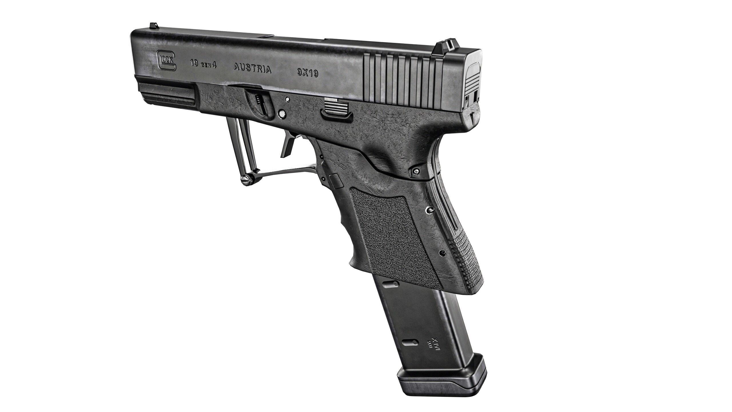 Full Conceal Folding GLOCK 19 Low-poly 3D model_2