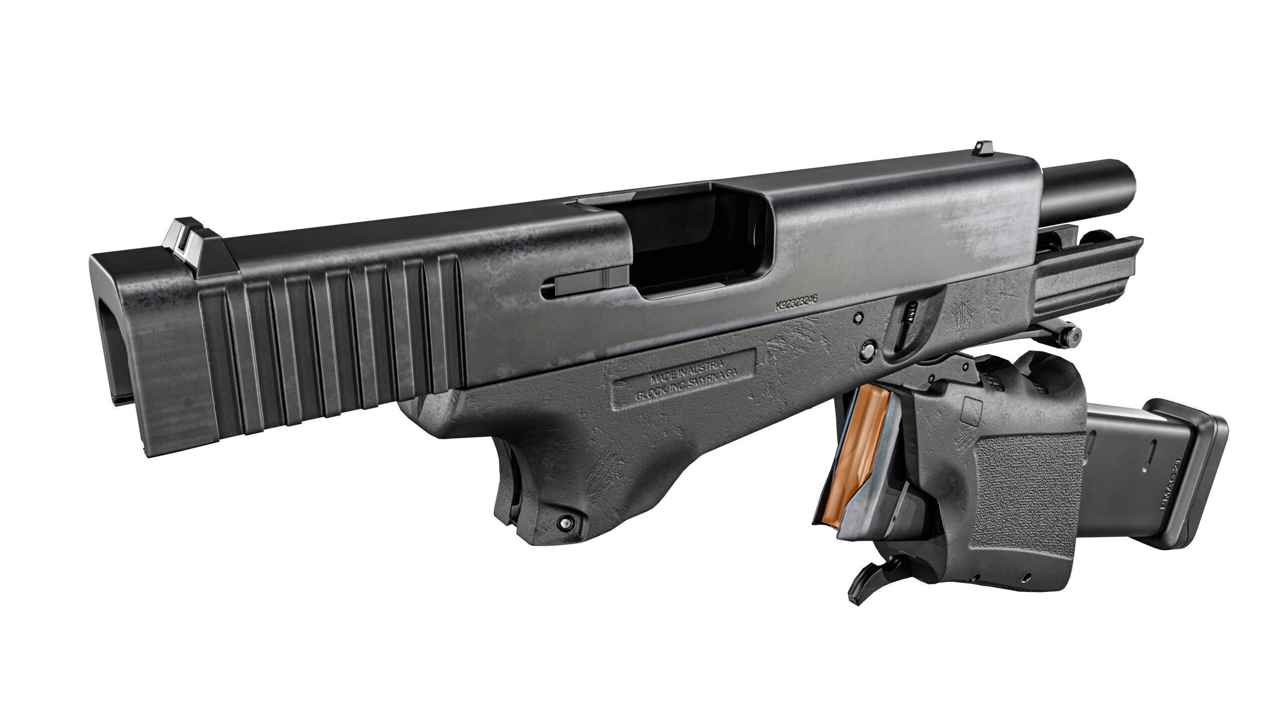 Full Conceal Folding GLOCK 19 Low-poly 3D model_17