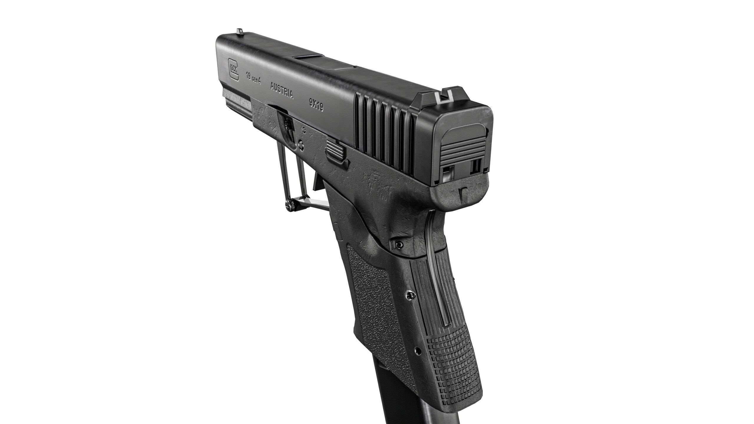 Full Conceal Folding GLOCK 19 Low-poly 3D model_16