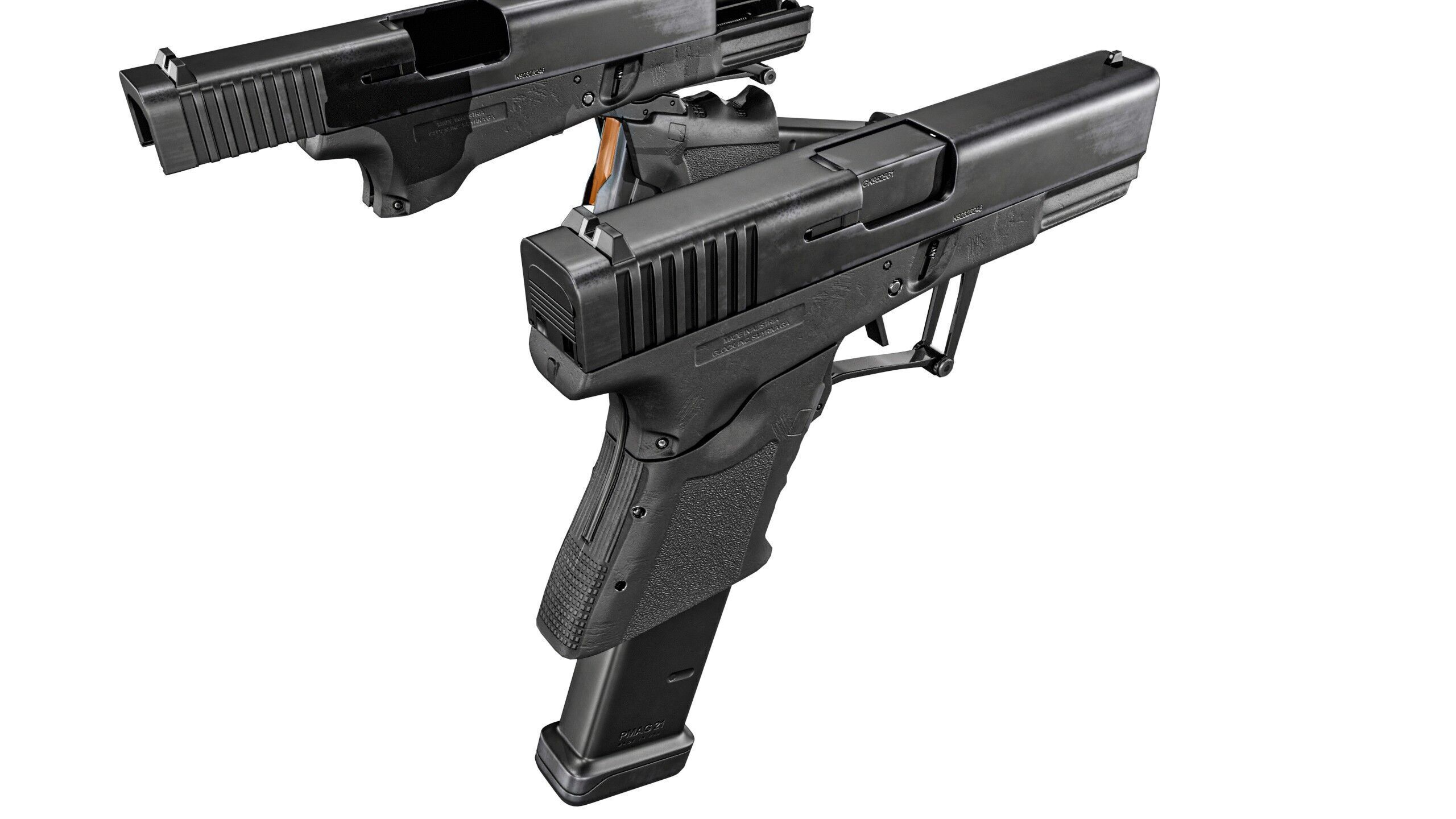 Full Conceal Folding GLOCK 19 Low-poly 3D model_26