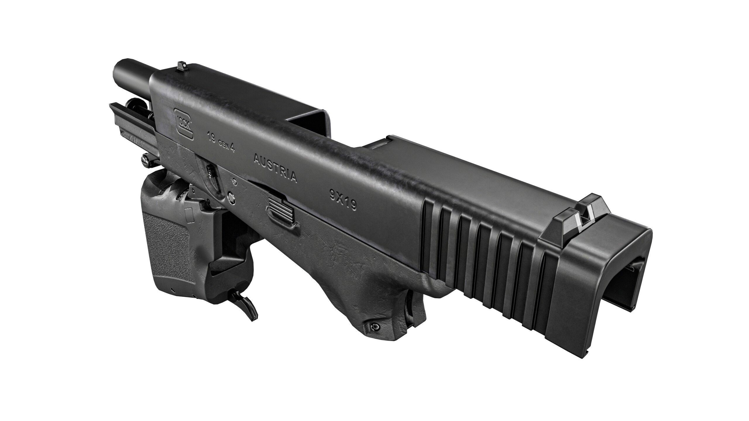 Full Conceal Folding GLOCK 19 Low-poly 3D model_24